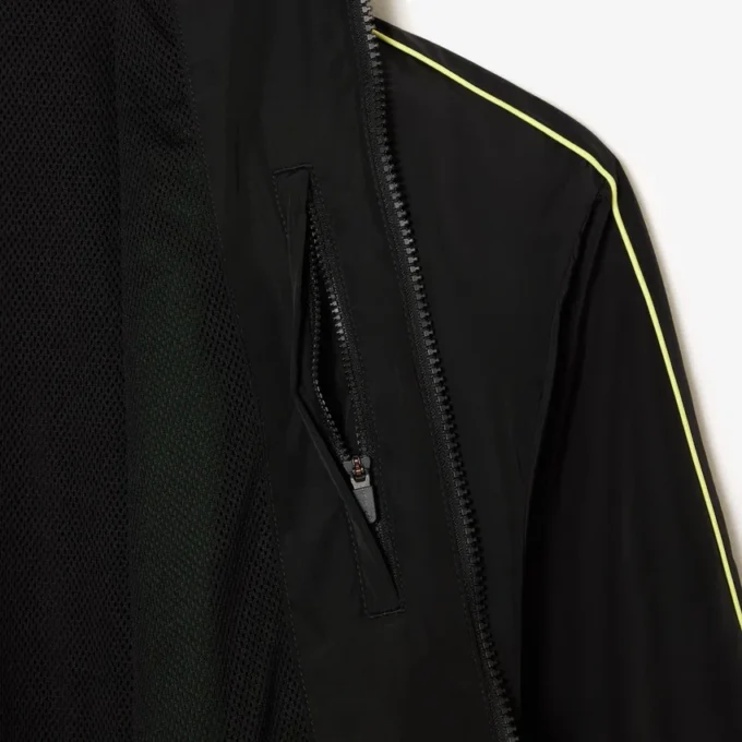 Giacca da uomo con zip, dettagli a contrasto e resistente all’acqua