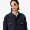 Giacca in denim indaco da passerella