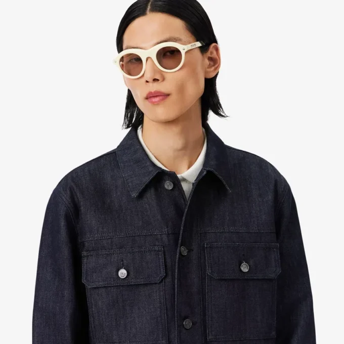 Giacca in denim indaco da passerella