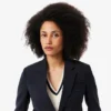Giacca in lana da donna slim fit con logo ricamato Giacca in lana da donna slim fit con logo ricamato
