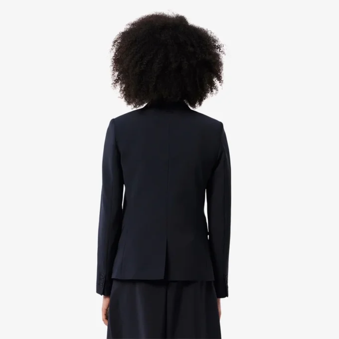 Giacca in lana da donna slim fit con logo ricamato Giacca in lana da donna slim fit con logo ricamato