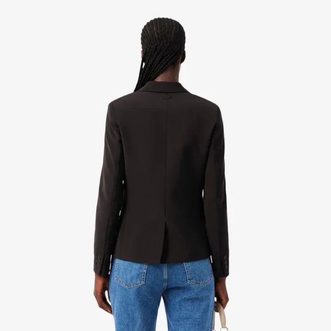 Giacca in lana da donna slim fit con logo ricamato Giacca in lana da donna slim fit con logo ricamato