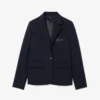 Giacca in lana da donna slim fit con logo ricamato Giacca in lana da donna slim fit con logo ricamato
