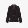 Giacca in lana da donna slim fit con logo ricamato Giacca in lana da donna slim fit con logo ricamato