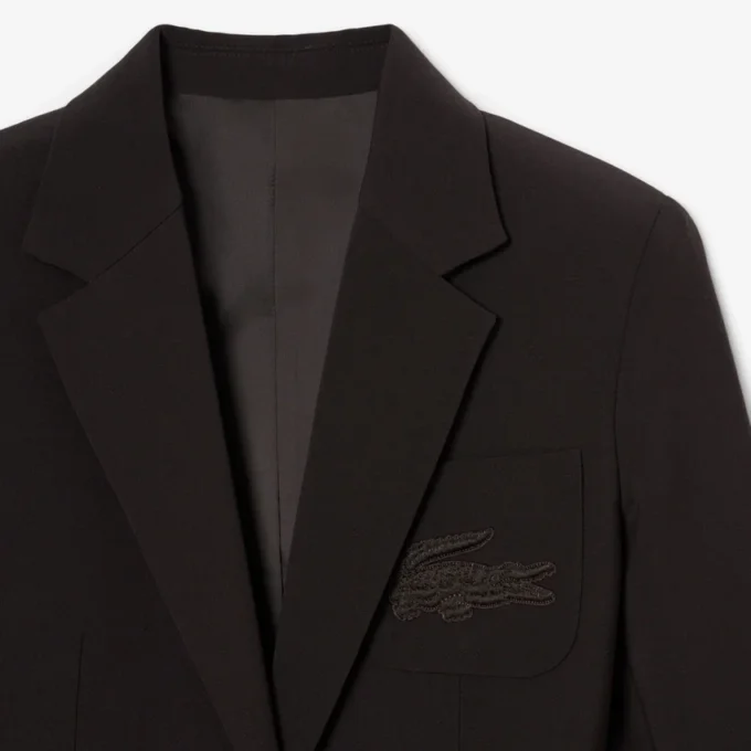 Giacca in lana da donna slim fit con logo ricamato Giacca in lana da donna slim fit con logo ricamato