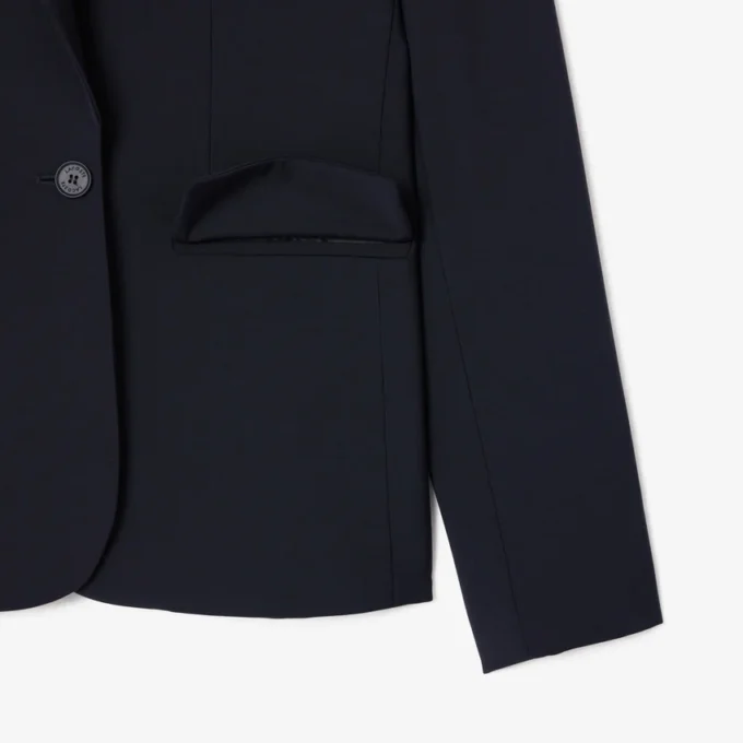 Giacca in lana da donna slim fit con logo ricamato Giacca in lana da donna slim fit con logo ricamato