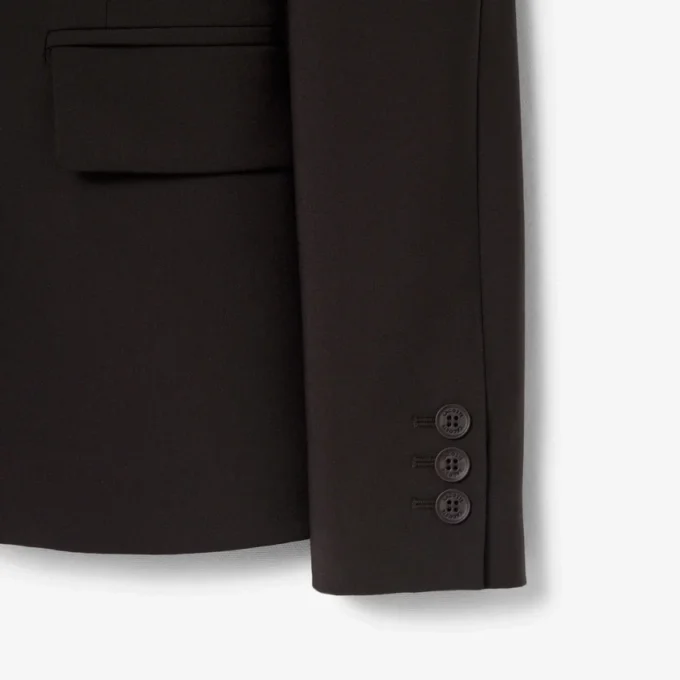 Giacca in lana da donna slim fit con logo ricamato Giacca in lana da donna slim fit con logo ricamato