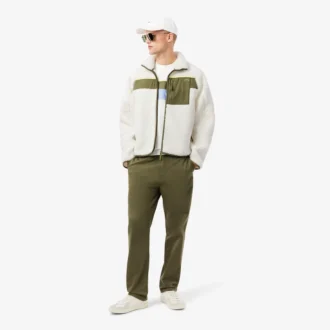 Giacca in pile Sherpa color block da uomo Giacca in pile Sherpa color block da uomo