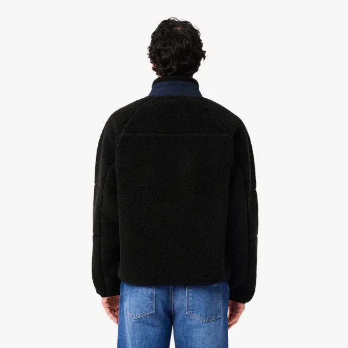 Giacca in pile Sherpa color block da uomo Giacca in pile Sherpa color block da uomo