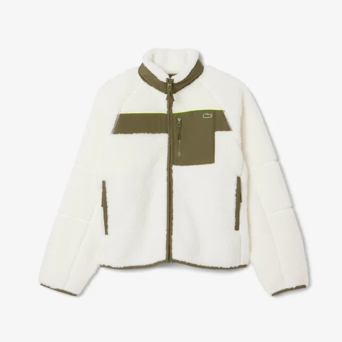 Giacca in pile Sherpa color block da uomo Giacca in pile Sherpa color block da uomo