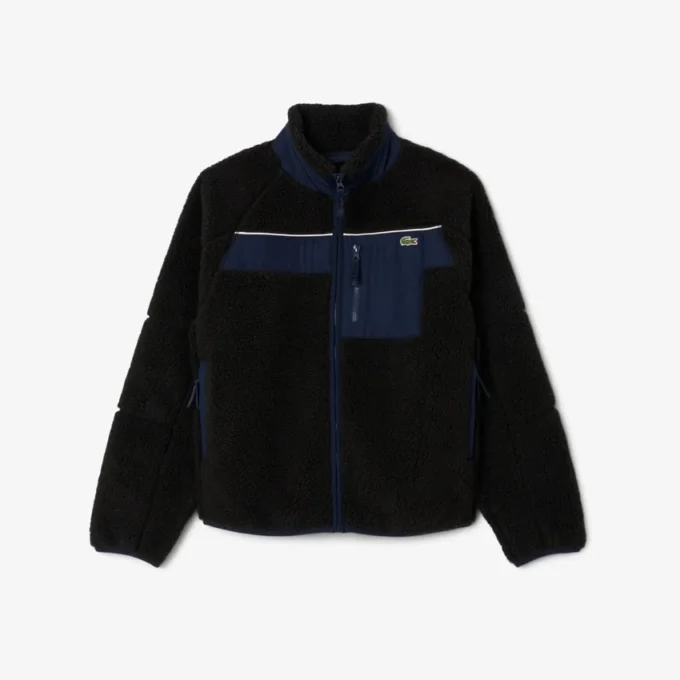 Giacca in pile Sherpa color block da uomo Giacca in pile Sherpa color block da uomo