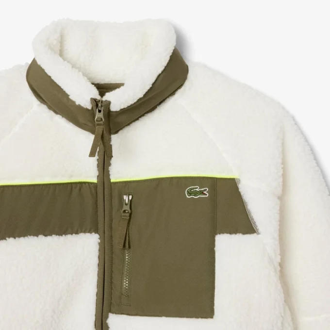 Giacca in pile Sherpa color block da uomo Giacca in pile Sherpa color block da uomo
