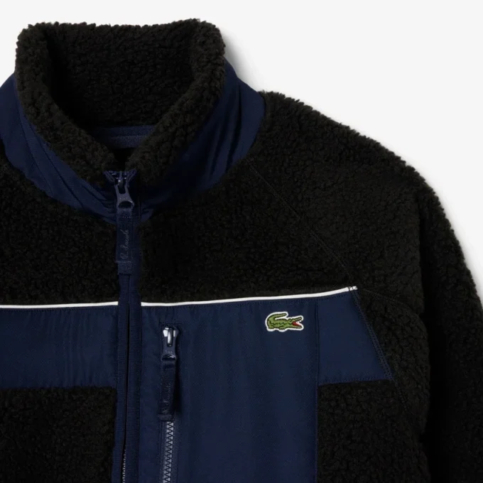 Giacca in pile Sherpa color block da uomo Giacca in pile Sherpa color block da uomo