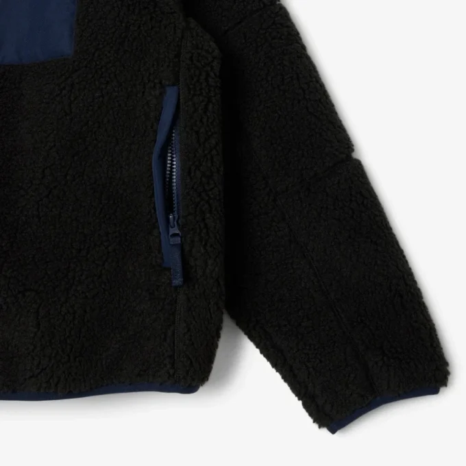 Giacca in pile Sherpa color block da uomo Giacca in pile Sherpa color block da uomo