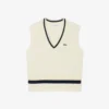Gilet da donna in maglia a trecce di lana Gilet da donna in maglia a trecce di lana