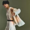Gilet da donna in maglia a trecce di lana Gilet da donna in maglia a trecce di lana