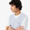 Gilet da uomo in maglia a trecce di cotone Gilet da uomo in maglia a trecce di cotone