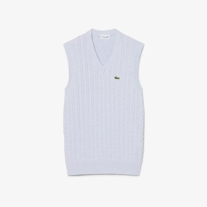 Gilet da uomo in maglia a trecce di cotone Gilet da uomo in maglia a trecce di cotone