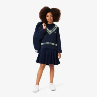 Gilet in cotone con scollo a V da bambina