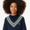 Gilet in cotone con scollo a V da bambina Gilet in cotone con scollo a V da bambina