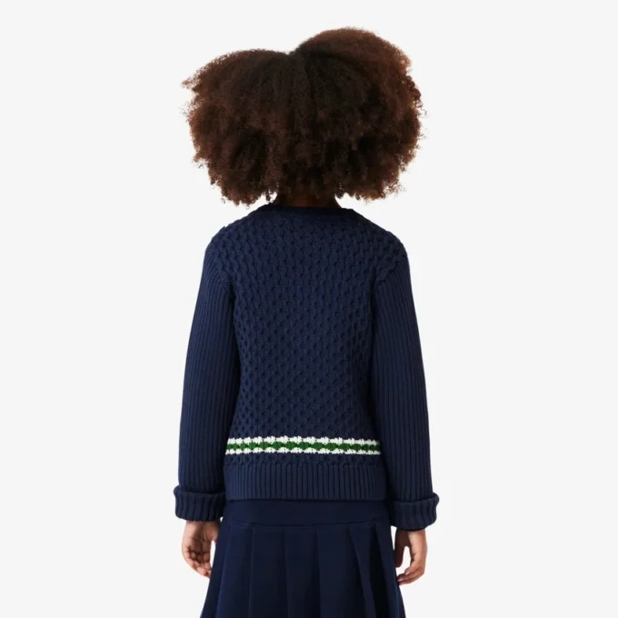 Gilet in cotone con scollo a V da bambina Gilet in cotone con scollo a V da bambina