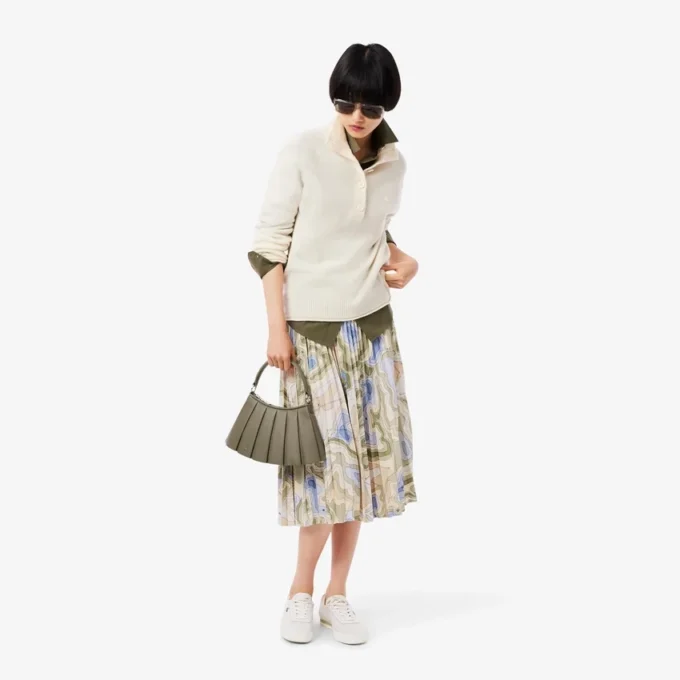 Gonna a pieghe con stampa Topography da donna Gonna a pieghe con stampa Topography da donna