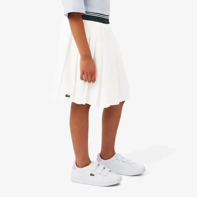 Gonna a pieghe in cotone Oxford da bambina Gonna a pieghe in cotone Oxford da bambina