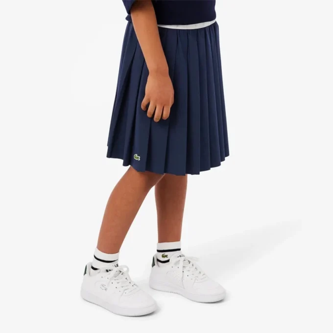 Gonna a pieghe in cotone Oxford da bambina Gonna a pieghe in cotone Oxford da bambina