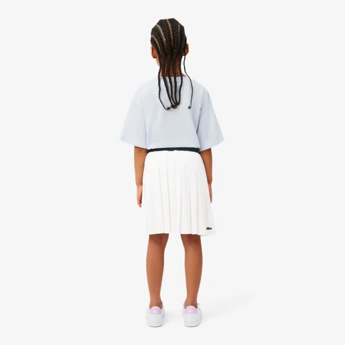Gonna a pieghe in cotone Oxford da bambina Gonna a pieghe in cotone Oxford da bambina