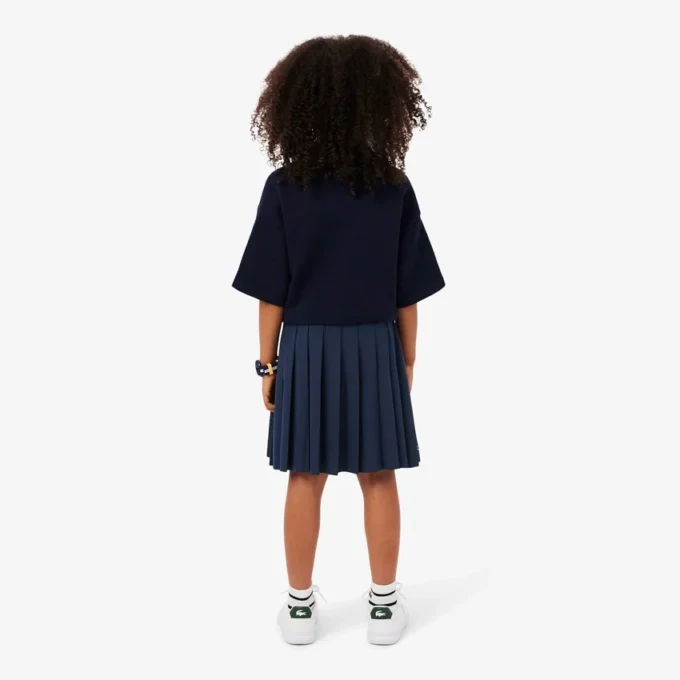 Gonna a pieghe in cotone Oxford da bambina Gonna a pieghe in cotone Oxford da bambina