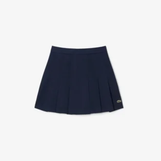 Gonna corta a pieghe in cotone elasticizzato da donna
