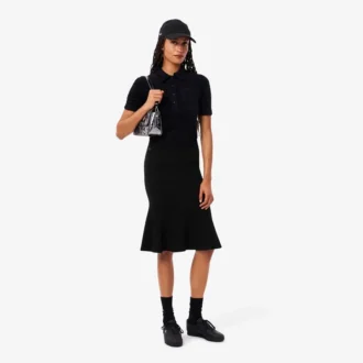 Gonna midi a coste 3D da donna