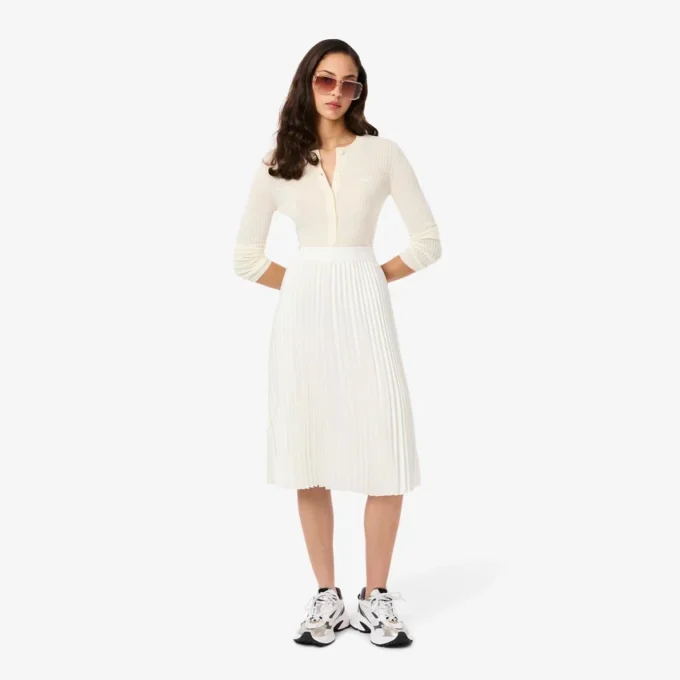 Gonna midi in raso plissettato da donna Gonna midi in raso plissettato da donna