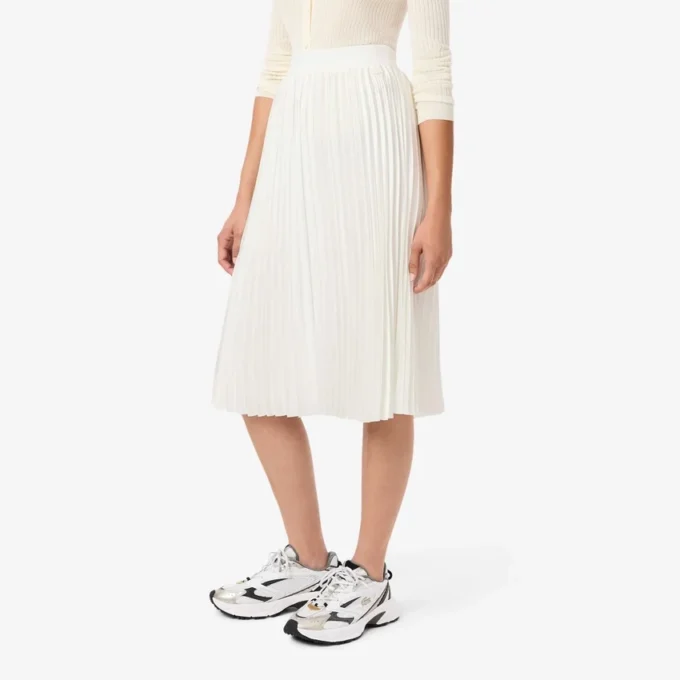 Gonna midi in raso plissettato da donna Gonna midi in raso plissettato da donna