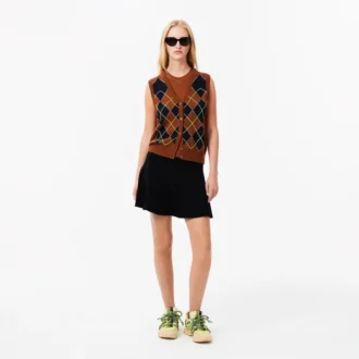 Gonna svasata in maglia a coste 3D da donna