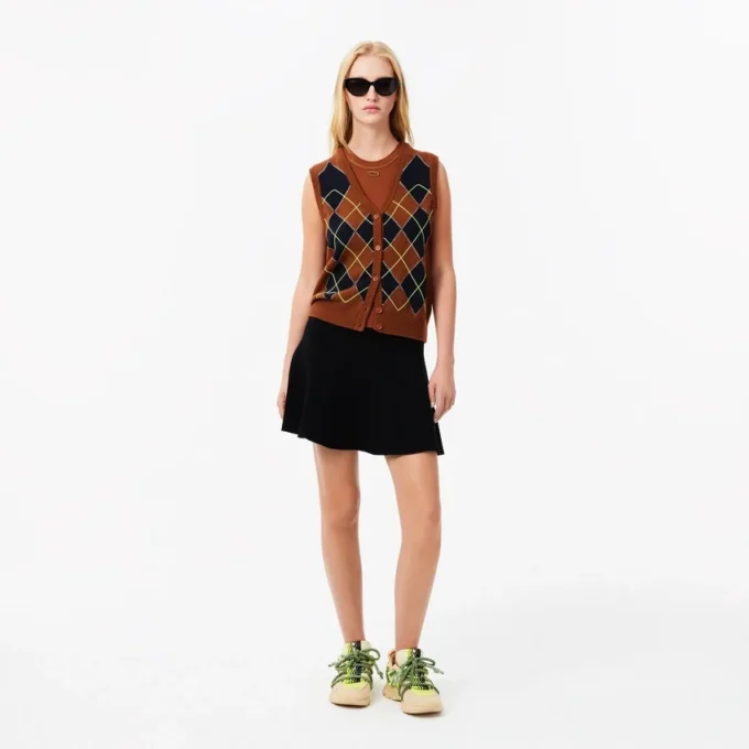 Gonna svasata in maglia a coste 3D da donna Gonna svasata in maglia a coste 3D da donna