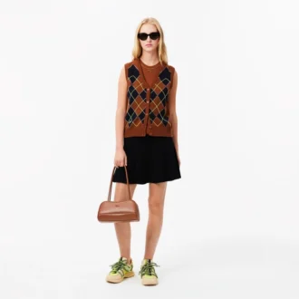 Gonna svasata in maglia a coste 3D da donna