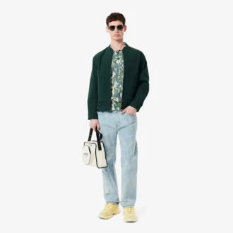 Jeans in denim da uomo a taglio dritto con motivo stampato