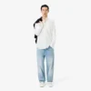 Jeans indaco da uomo a 5 tasche e taglio dritto Jeans indaco da uomo a 5 tasche e taglio dritto