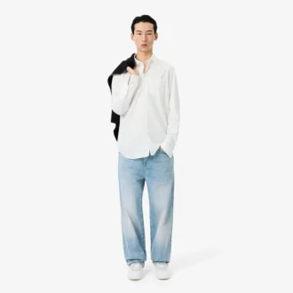 Jeans indaco da uomo a 5 tasche e taglio dritto