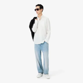 Jeans indaco da uomo a 5 tasche e taglio dritto