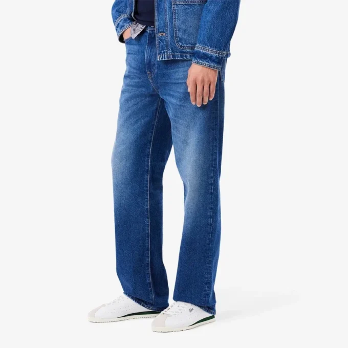 Jeans indaco da uomo a 5 tasche e taglio dritto Jeans indaco da uomo a 5 tasche e taglio dritto