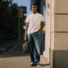 Jeans indaco da uomo a 5 tasche e taglio dritto Jeans indaco da uomo a 5 tasche e taglio dritto