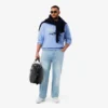 Jeans indaco da uomo a 5 tasche e taglio dritto Jeans indaco da uomo a 5 tasche e taglio dritto