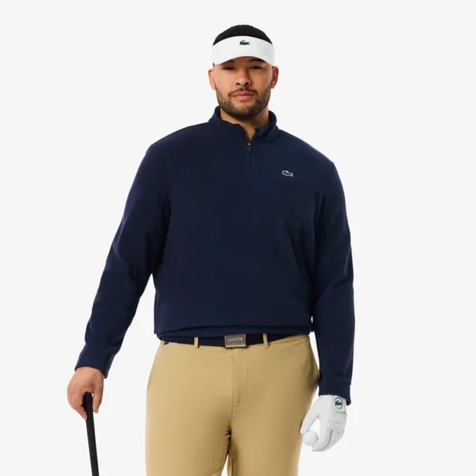 Maglia da golf da uomo in pile con zip a un quarto Maglia da golf da uomo in pile con zip a un quarto