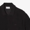 Maglietta con coccodrillo in maglia traforata Maglietta con coccodrillo in maglia traforata