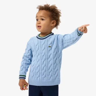 Maglione a girocollo in cotone e lana da bambino