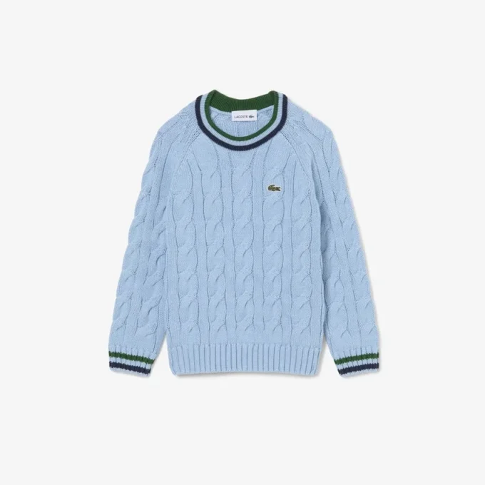 Maglione a girocollo in cotone e lana da bambino