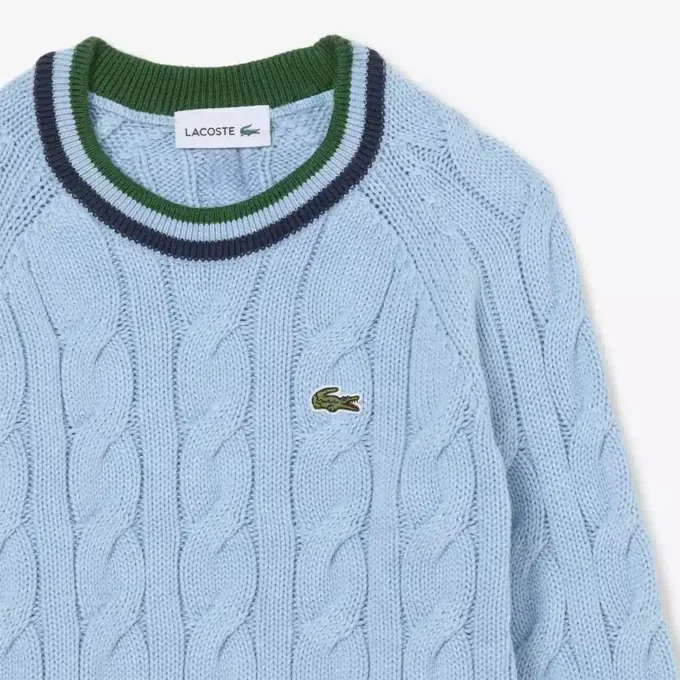Maglione a girocollo in cotone e lana da bambino