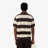 Maglione a maniche corte con collo polo a righe Maglione a maniche corte con collo polo a righe